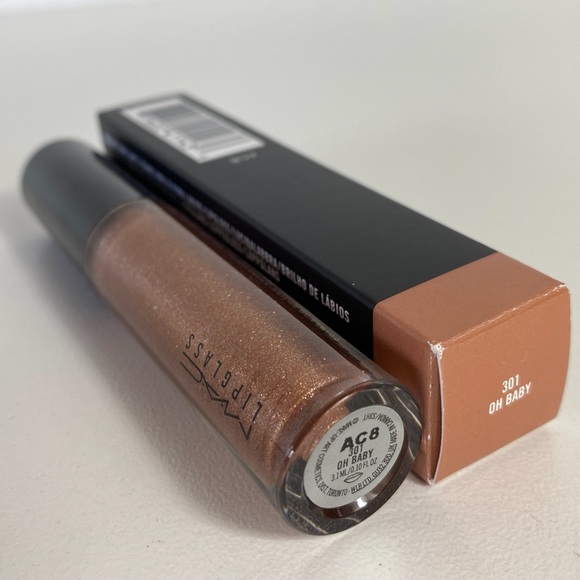 2 units - MAC Lipglass Oh Baby Lip Gloss Gold Bronze Glitter - Picture 7 of 7